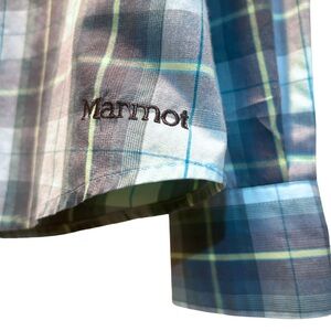 NWOT Marmot Plaid Lightweight Organic Cotton Recycled Fabric Button-Up Flannel
